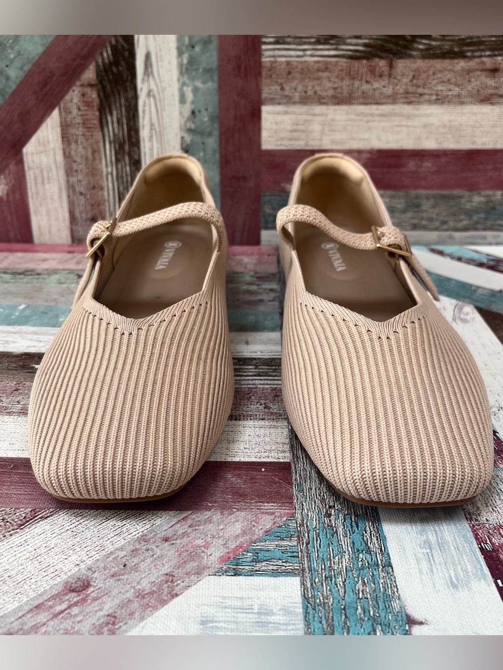 VIVAIA Margot Mary Jane Square nToe Shoes NEW Almond Top Strap 10.5 Wide Lil Hee